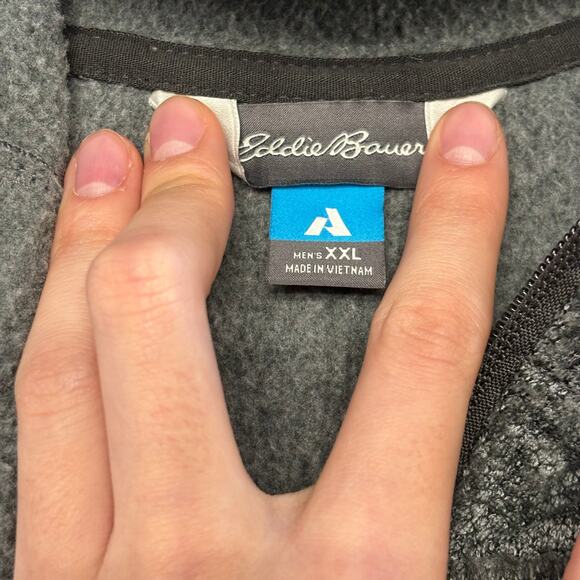 Eddie Bauer First Ascent Cloud Layer Gray Black Mens 2XL Hybrid Full Zip Hoodie - Picture 4 of 11